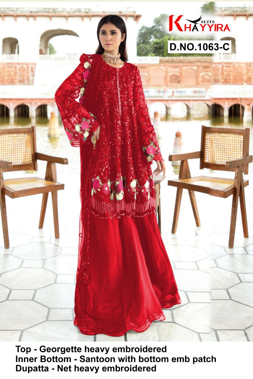 PAKISTANI SUITS D NO 1063C BY KHAYYIRA